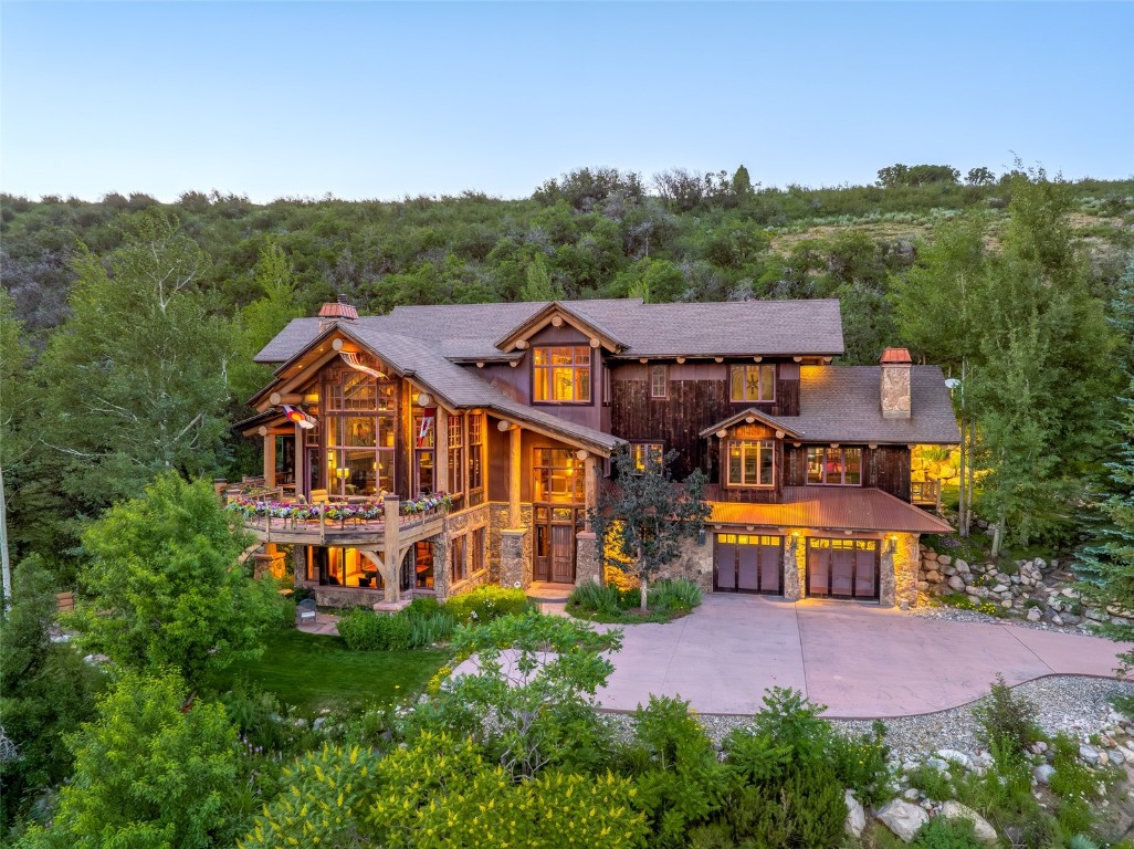 an aerial view of a house