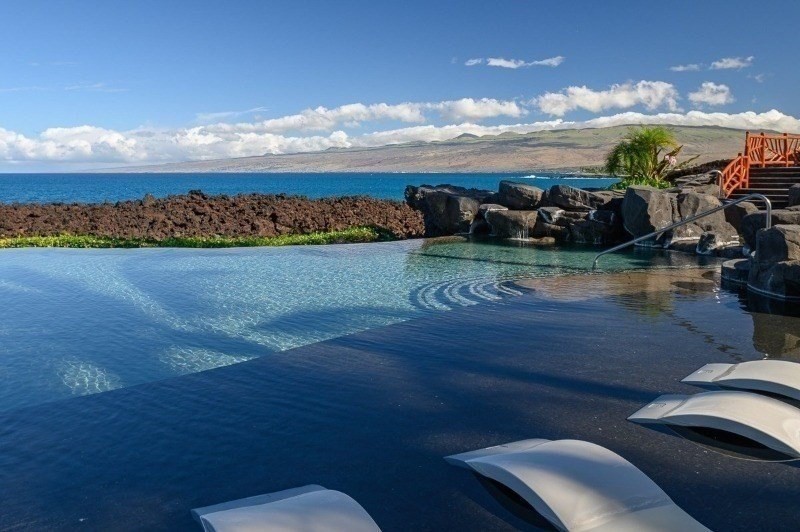 a view of an ocean from a balcony