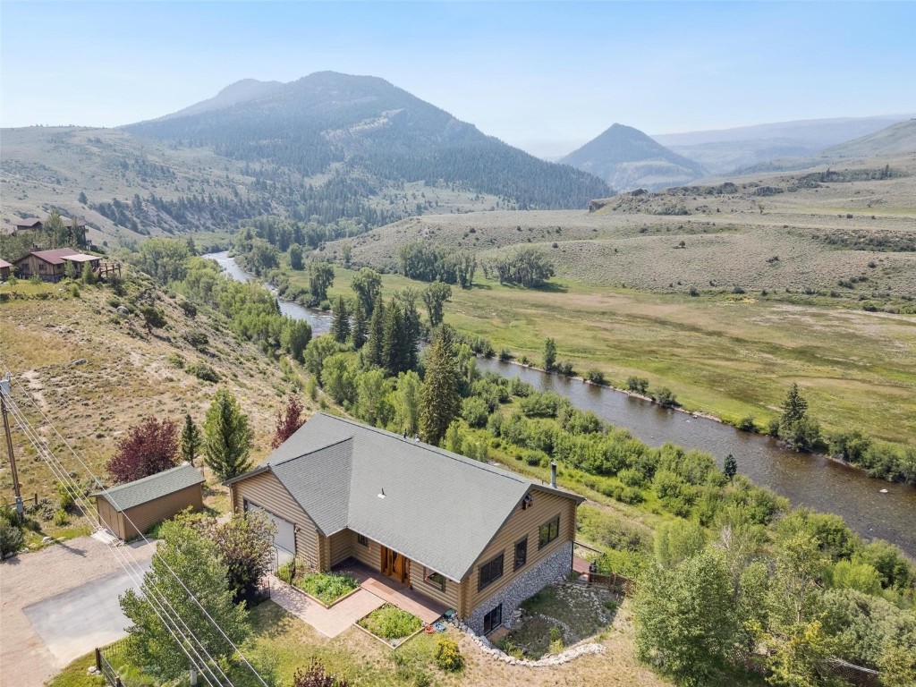 Aerial view of the home showing the beautiful panoramic views