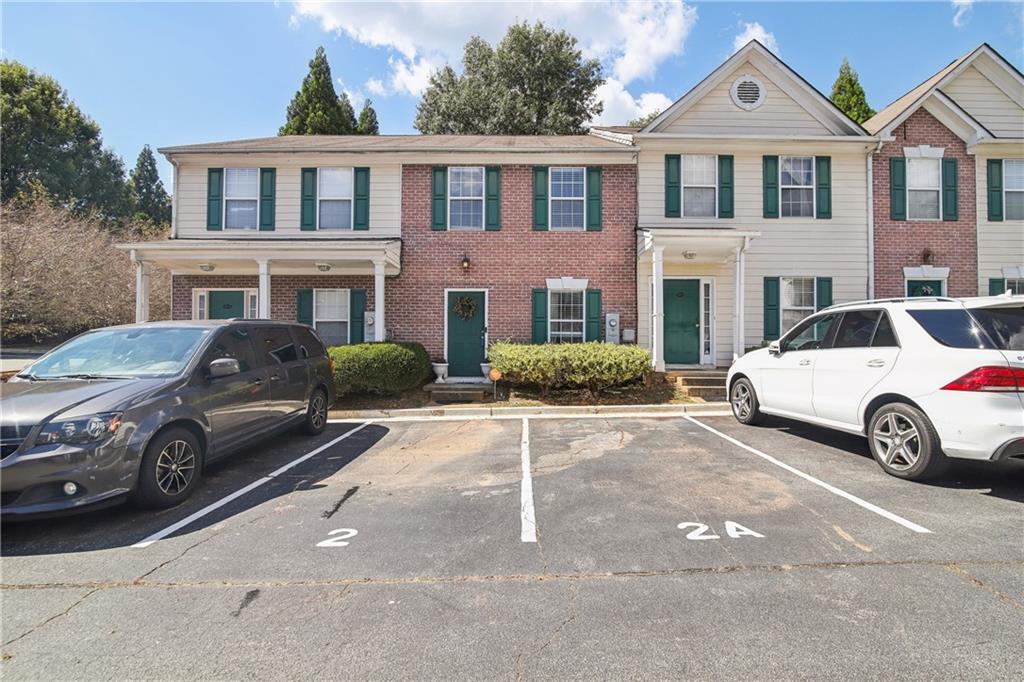 a car parked in front of a house