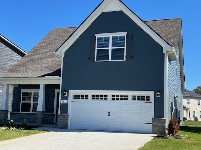 a view of a house with garage