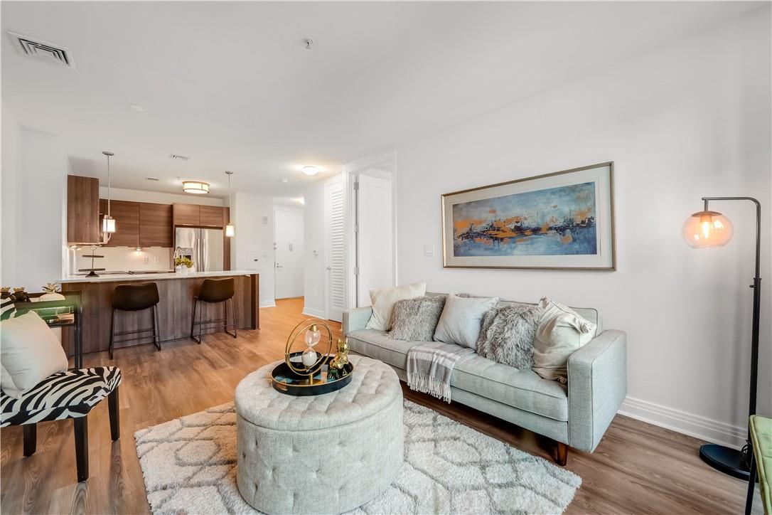 Living room featuring light hardwood / wood-style flooring