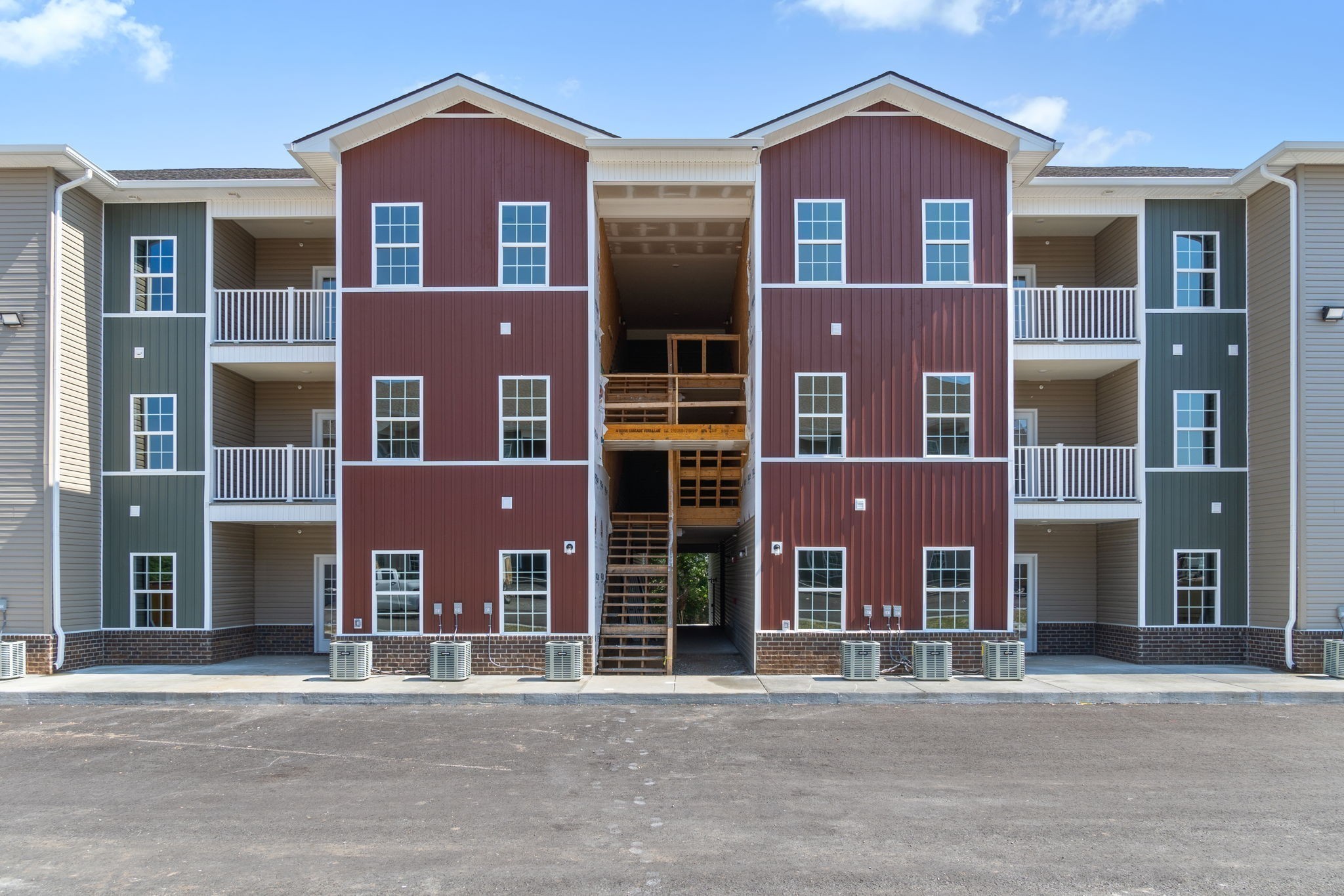 a front view of a building