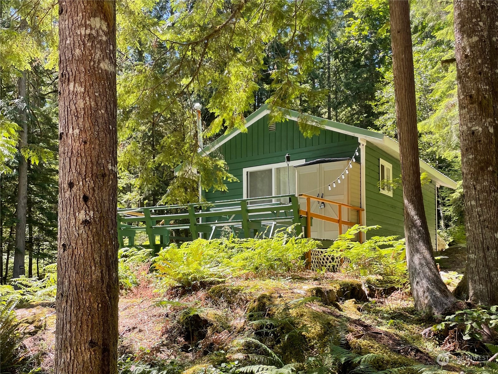 a backyard of a house with lots of green space