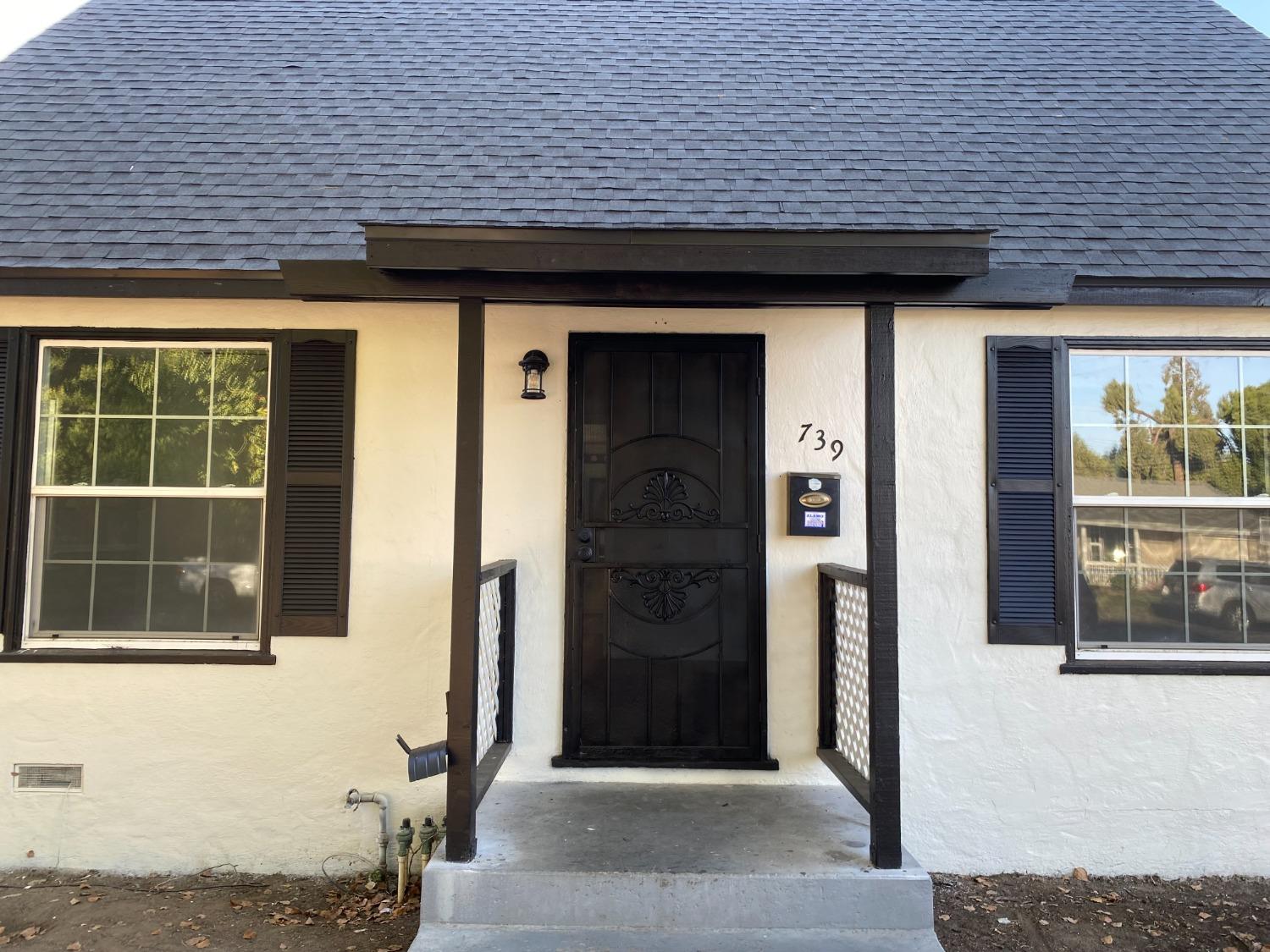 a front view of a house