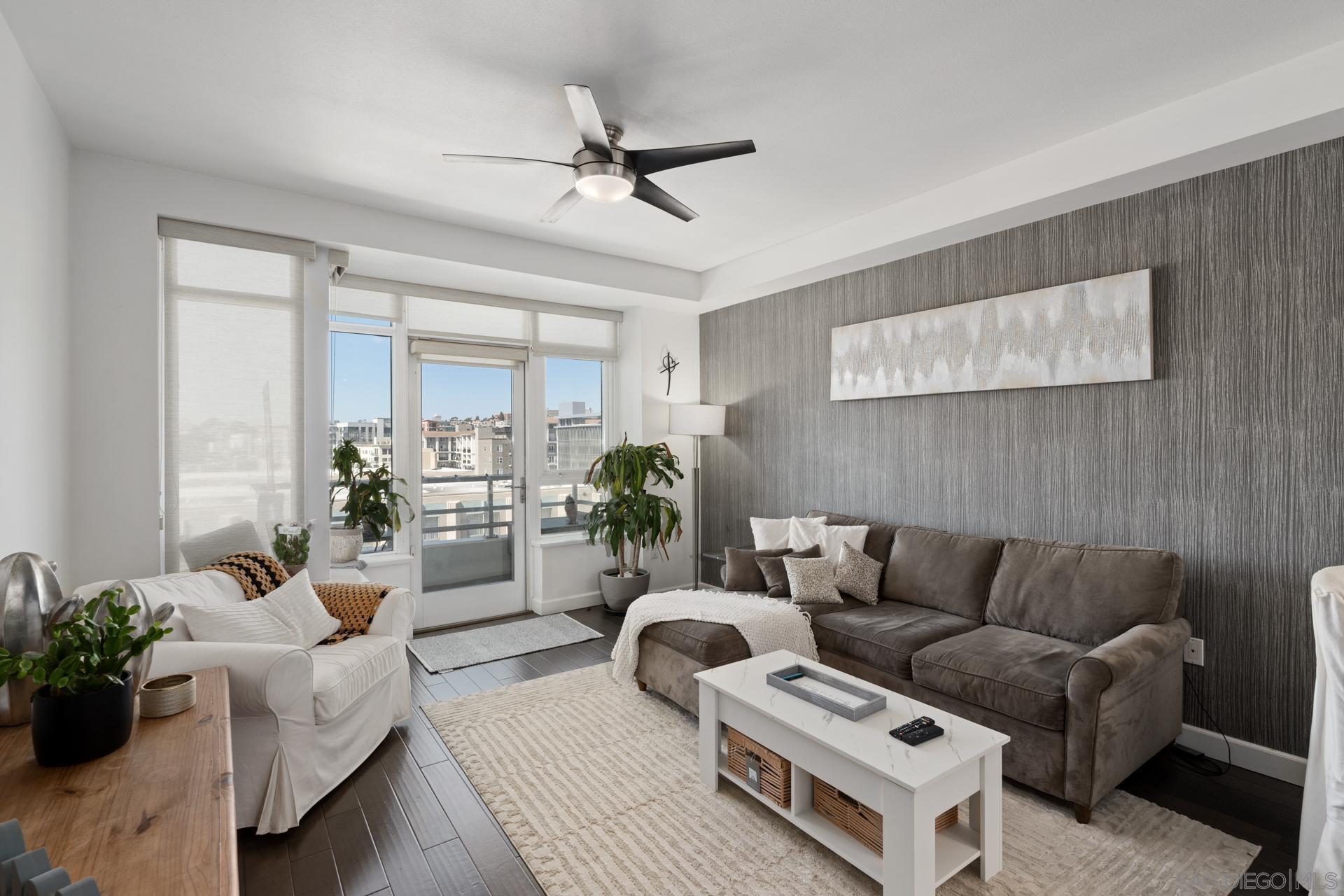 a living room with furniture