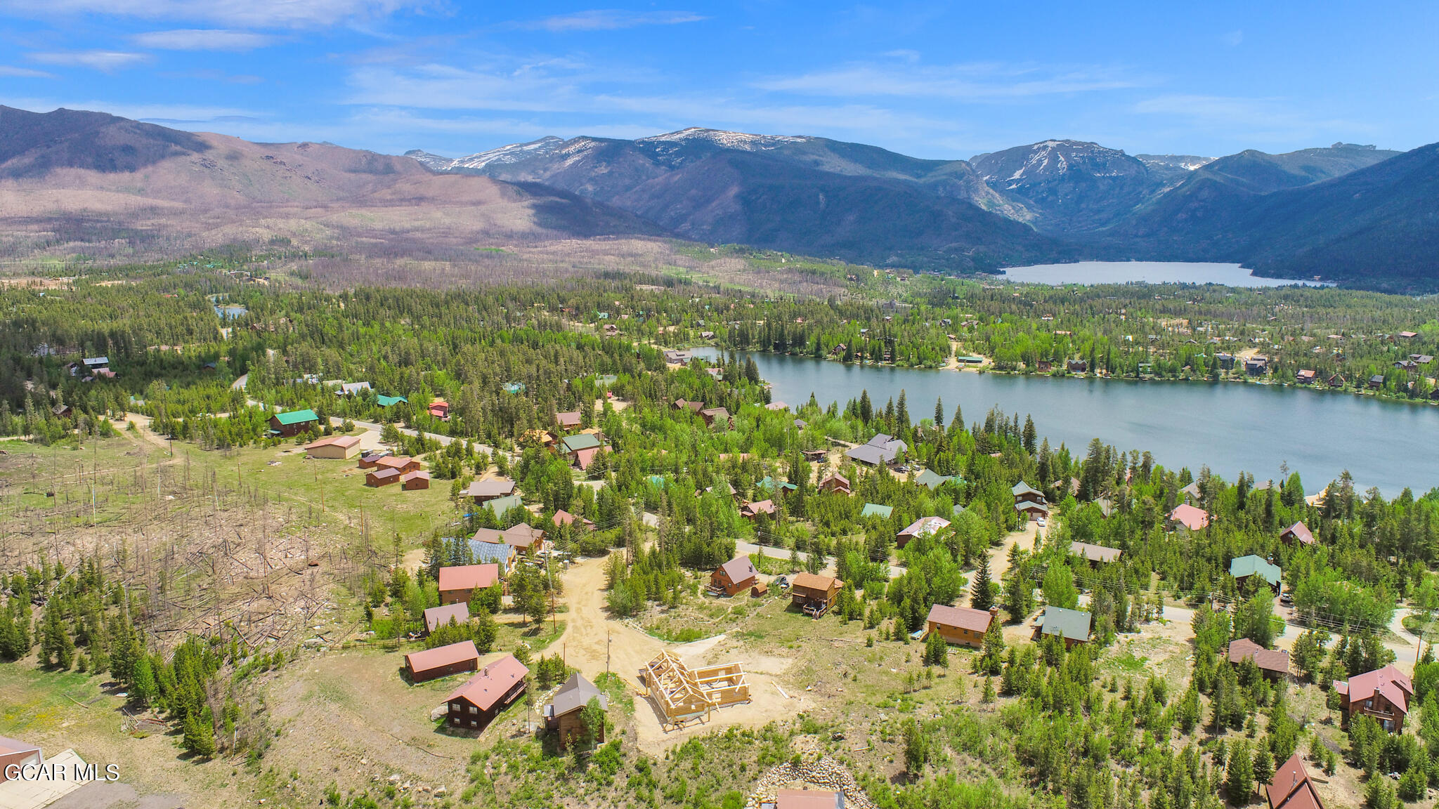 a view of lake with mountain