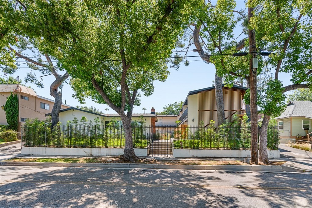 a view of a street from a house