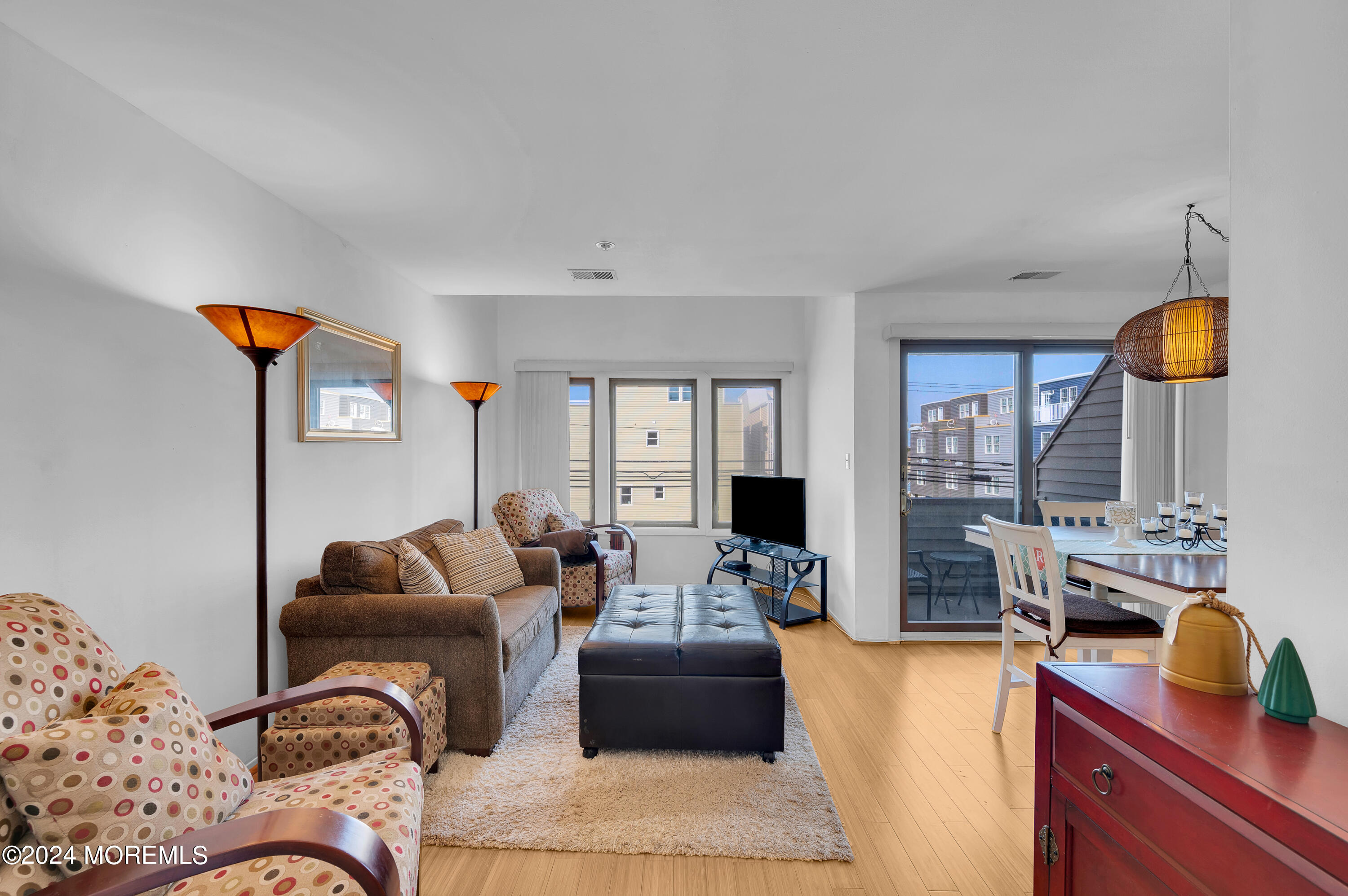 a living room with furniture and a couch