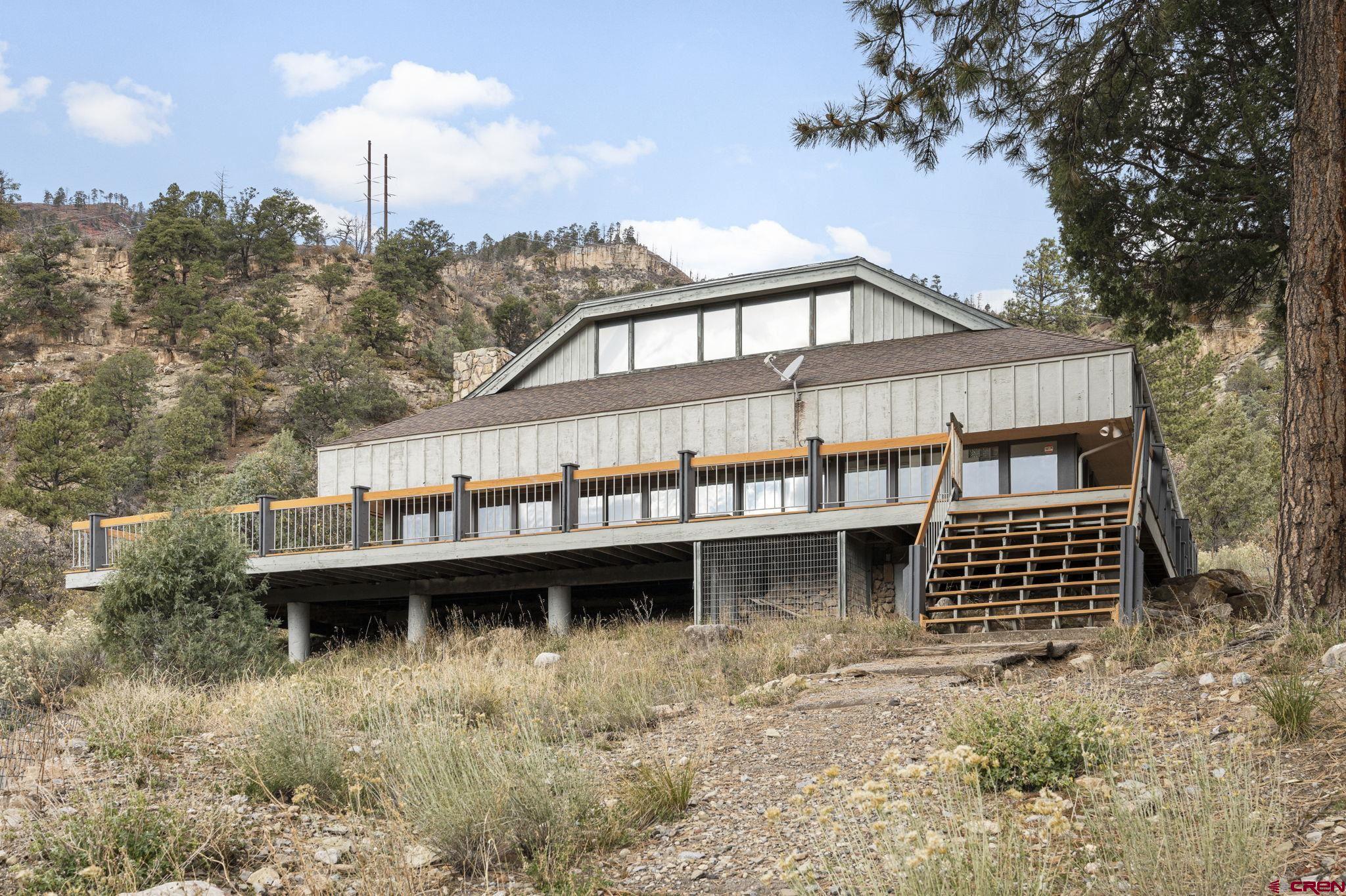 a view of a house with a balcony