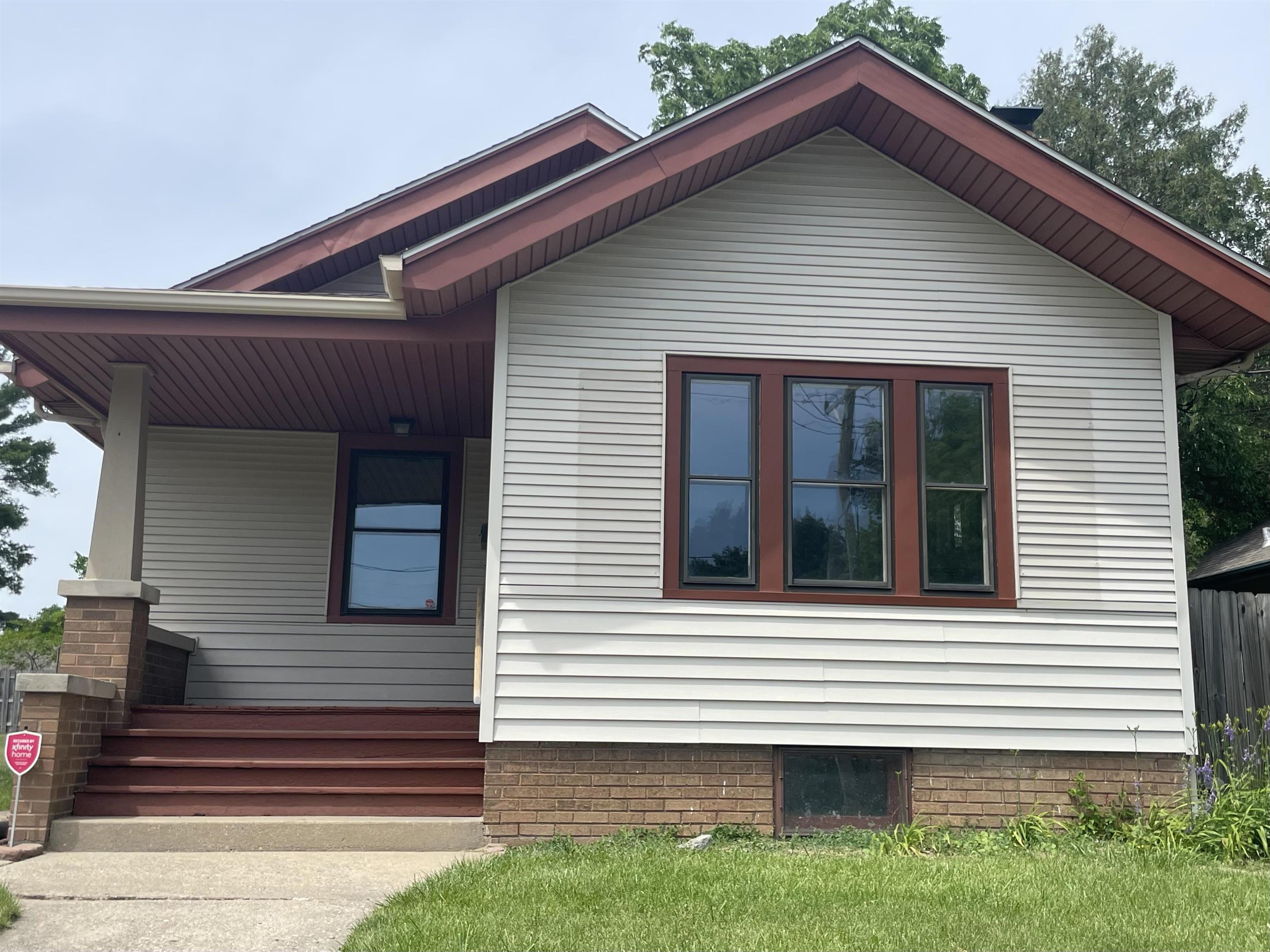 a front view of a house