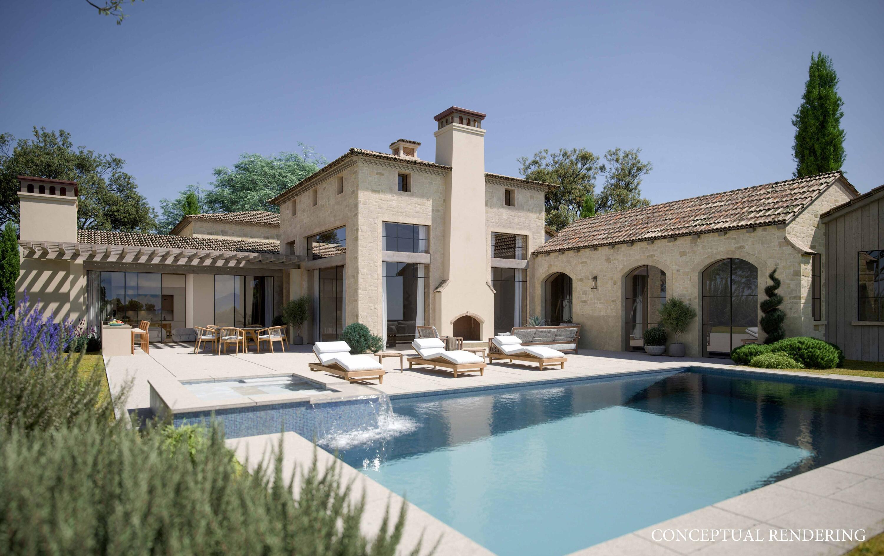 a view of pool with outdoor seating