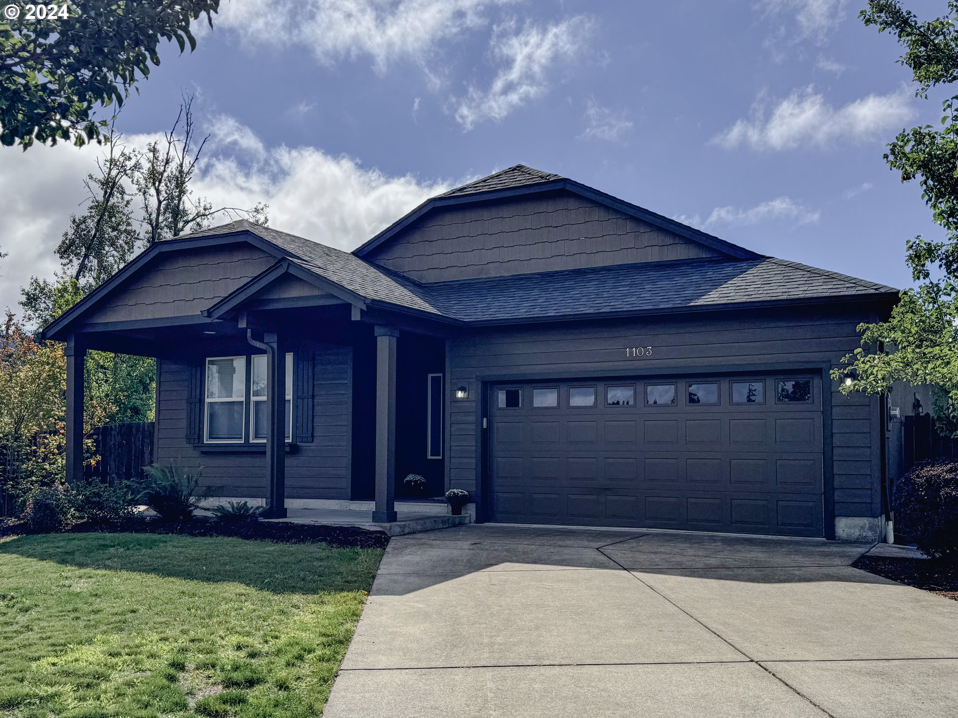 a front view of a house