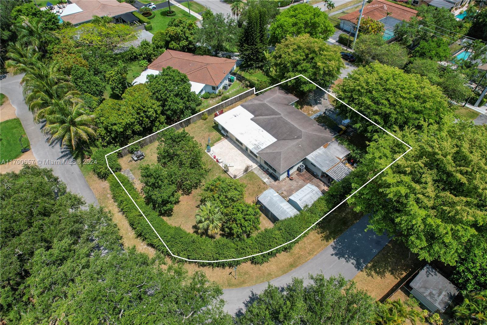 an aerial view of a house