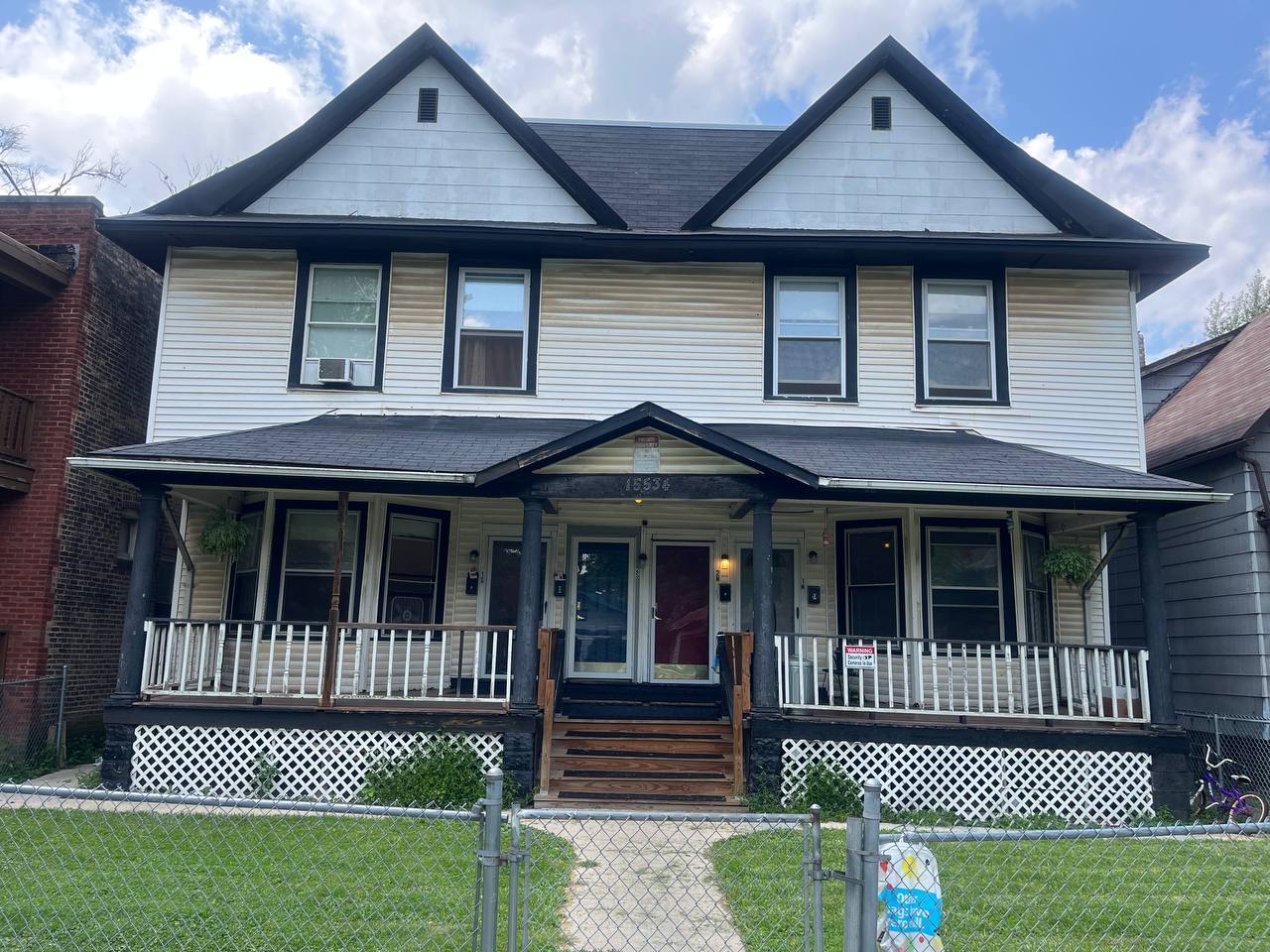 a front view of a house