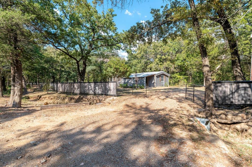 a view of back yard of the house