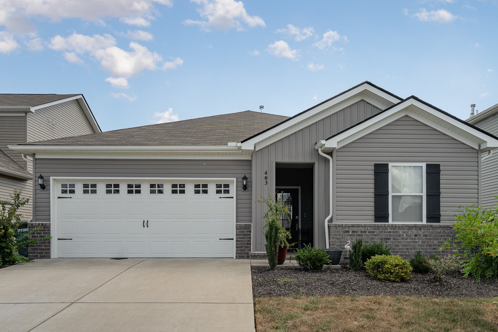 a front view of a house