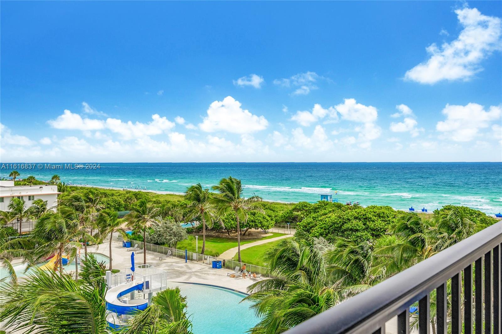 a view of an ocean from a balcony