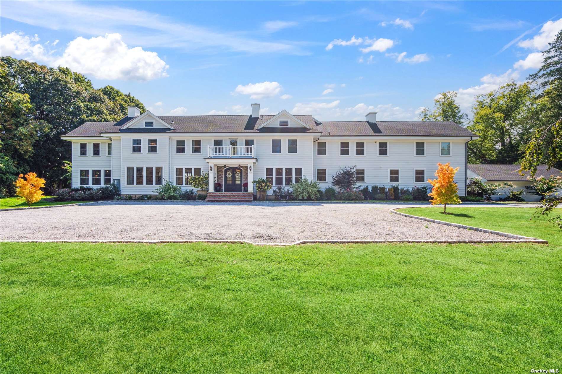 a view of house with a big yard