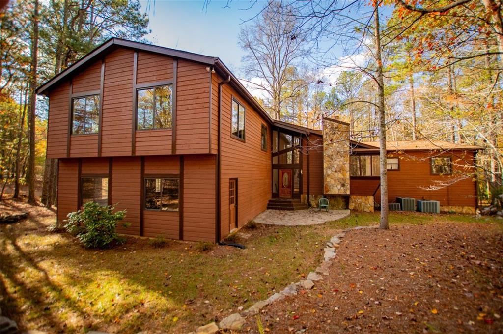 a view of a house with a patio