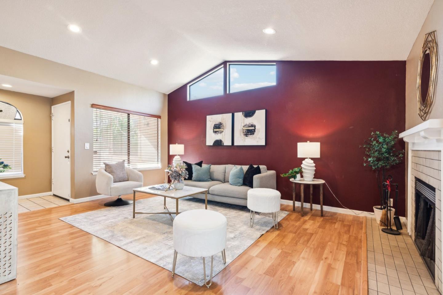 a living room with furniture