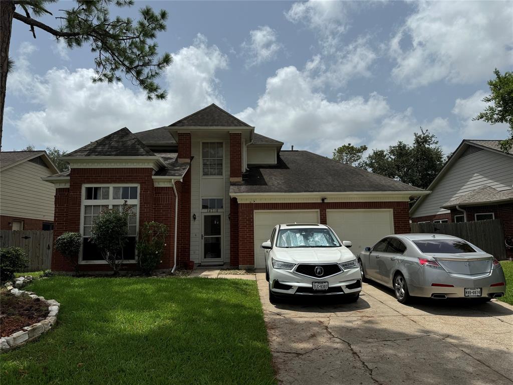 a car parked in front of a house