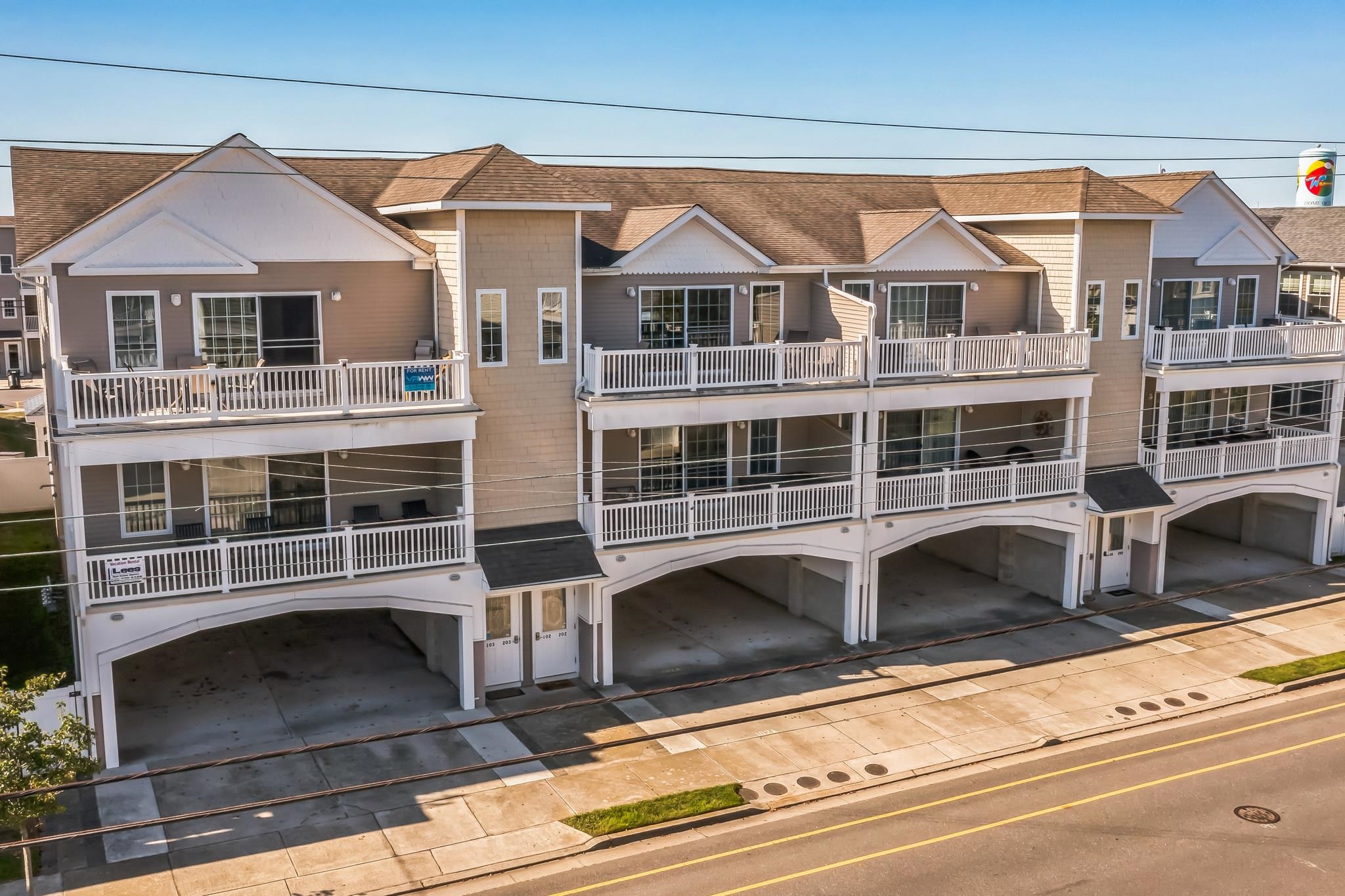 a front view of a house with a balcony