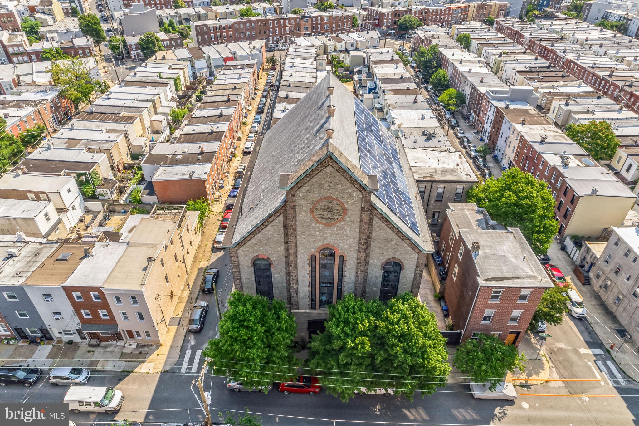 an aerial view of a house