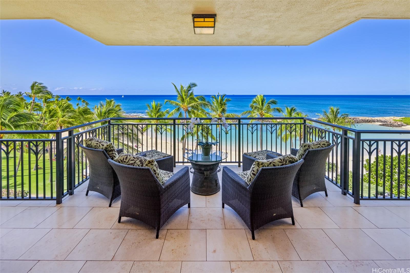 a view of a chairs and table on the terrace