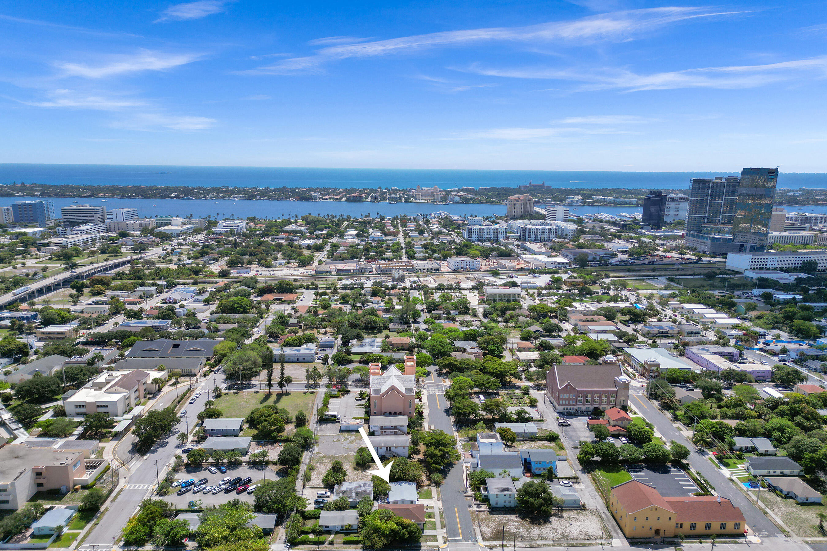 an aerial view of a city