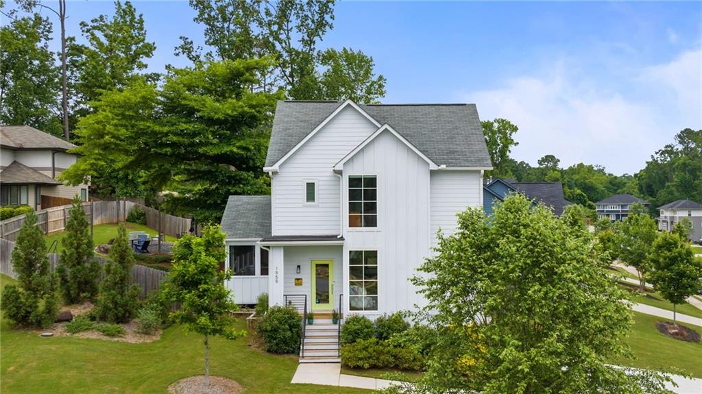 a house view with a garden space