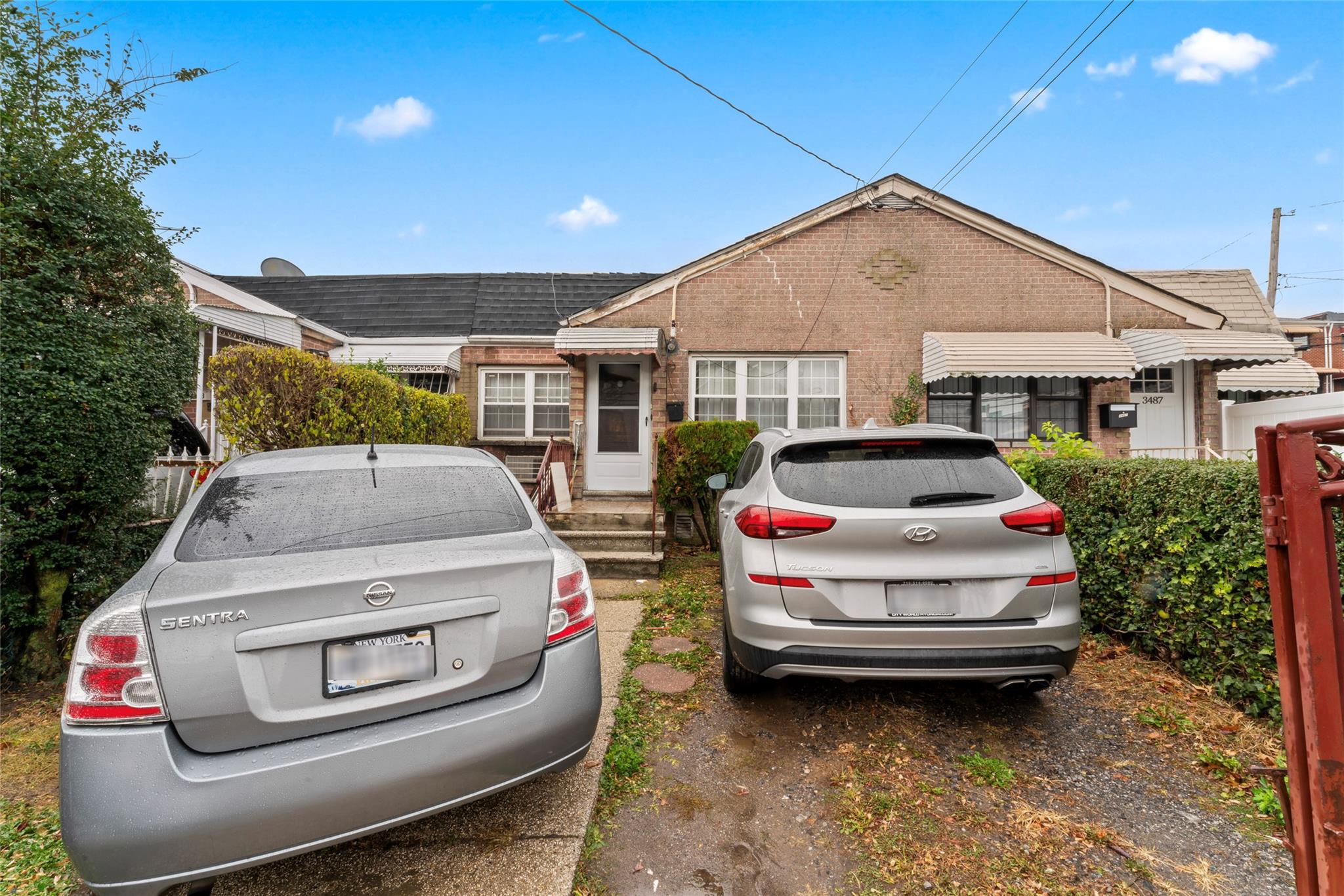 a car parked in front of house