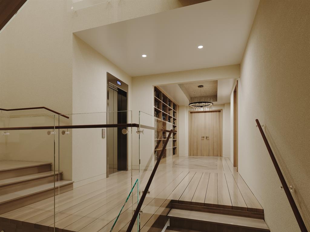 a view of entryway with wooden floor