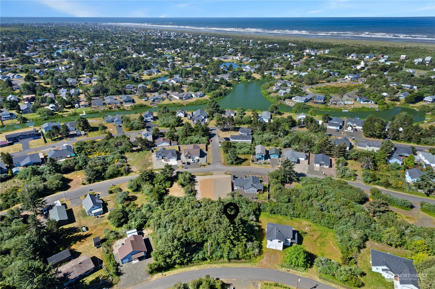 an aerial view of a city with lots of residential buildings