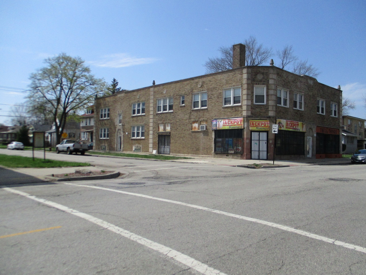 a front view of a building