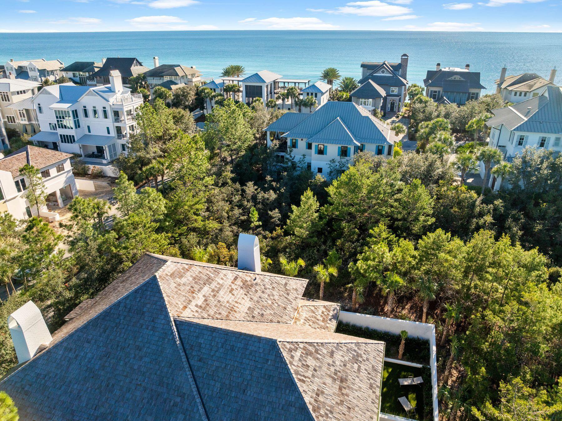 an aerial view of multiple house