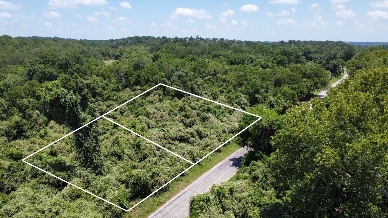 an aerial view of a residential houses