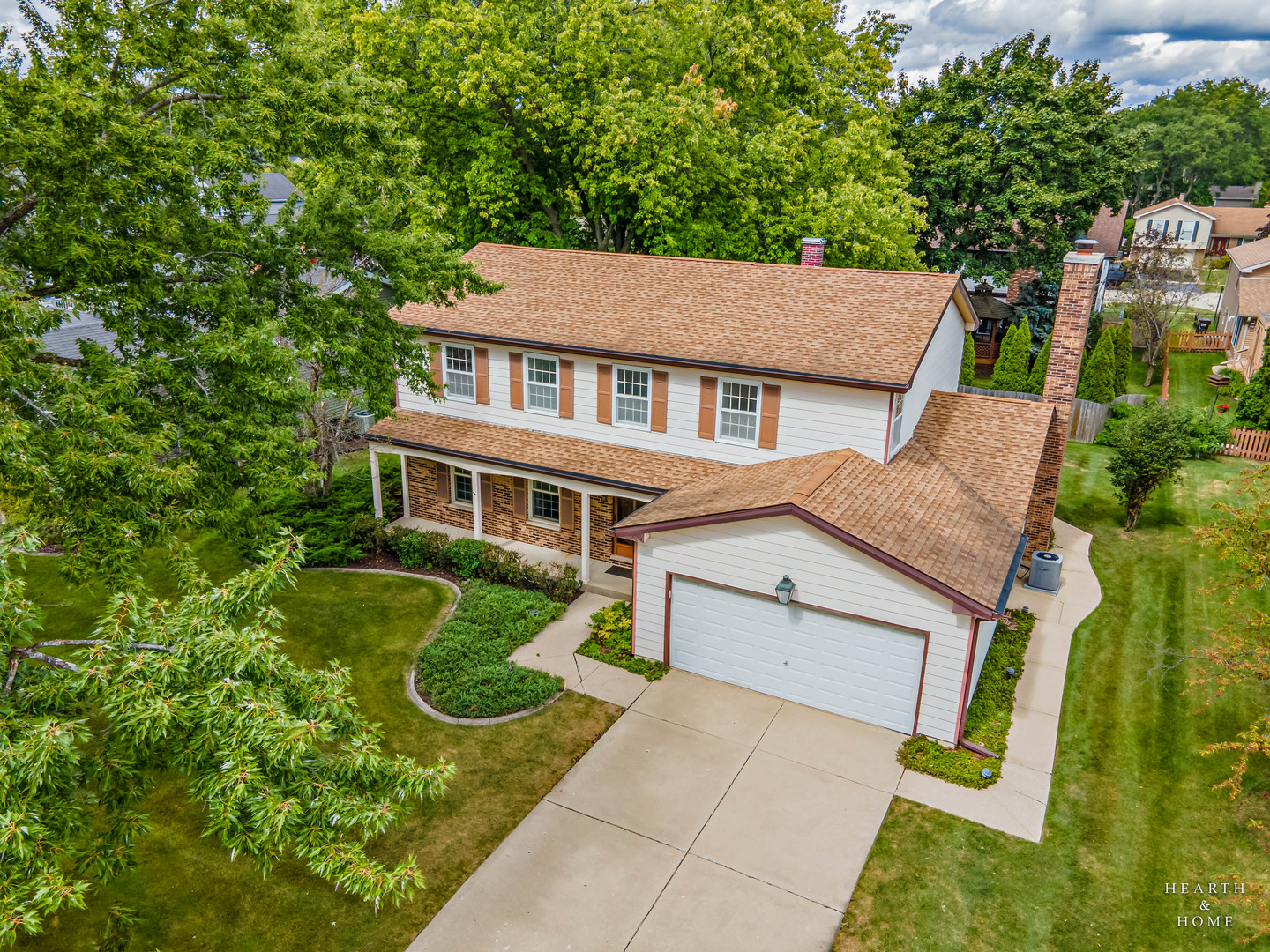 a aerial view of a house