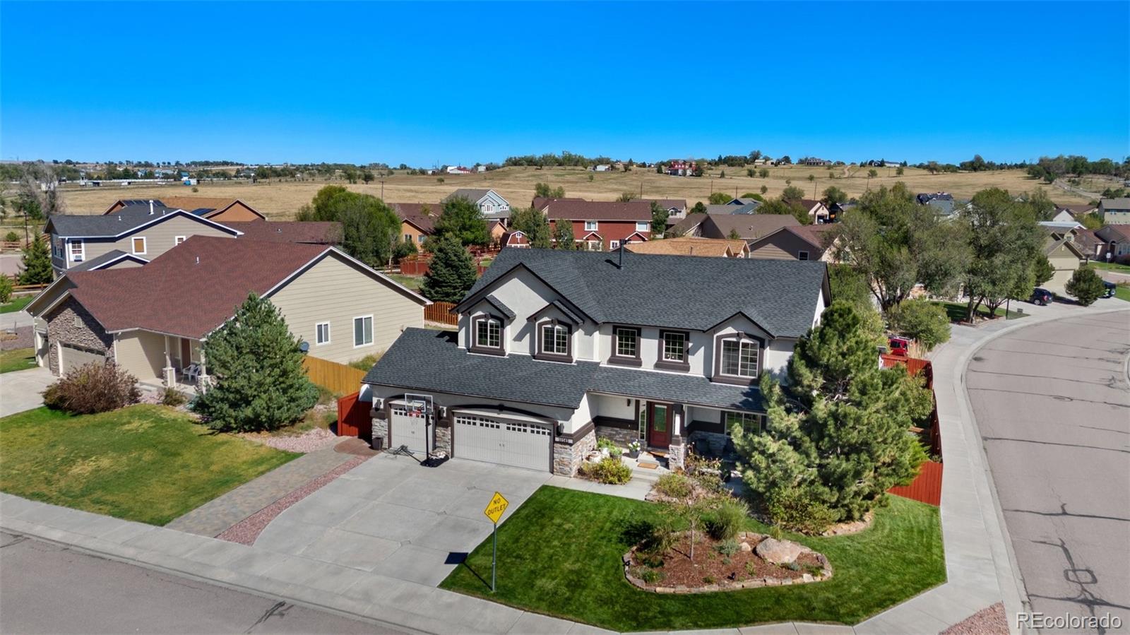 an aerial view of a house