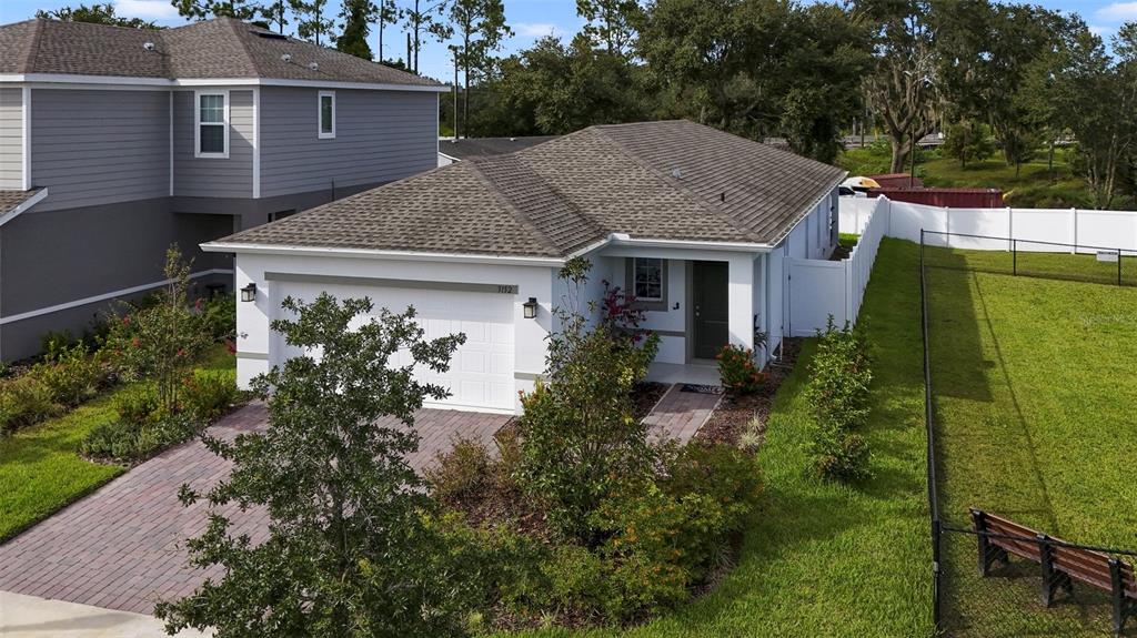 an aerial view of a house