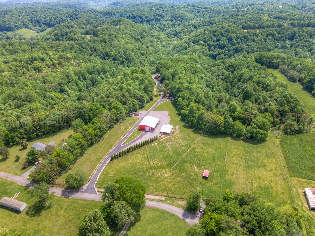 an aerial view of a residential houses