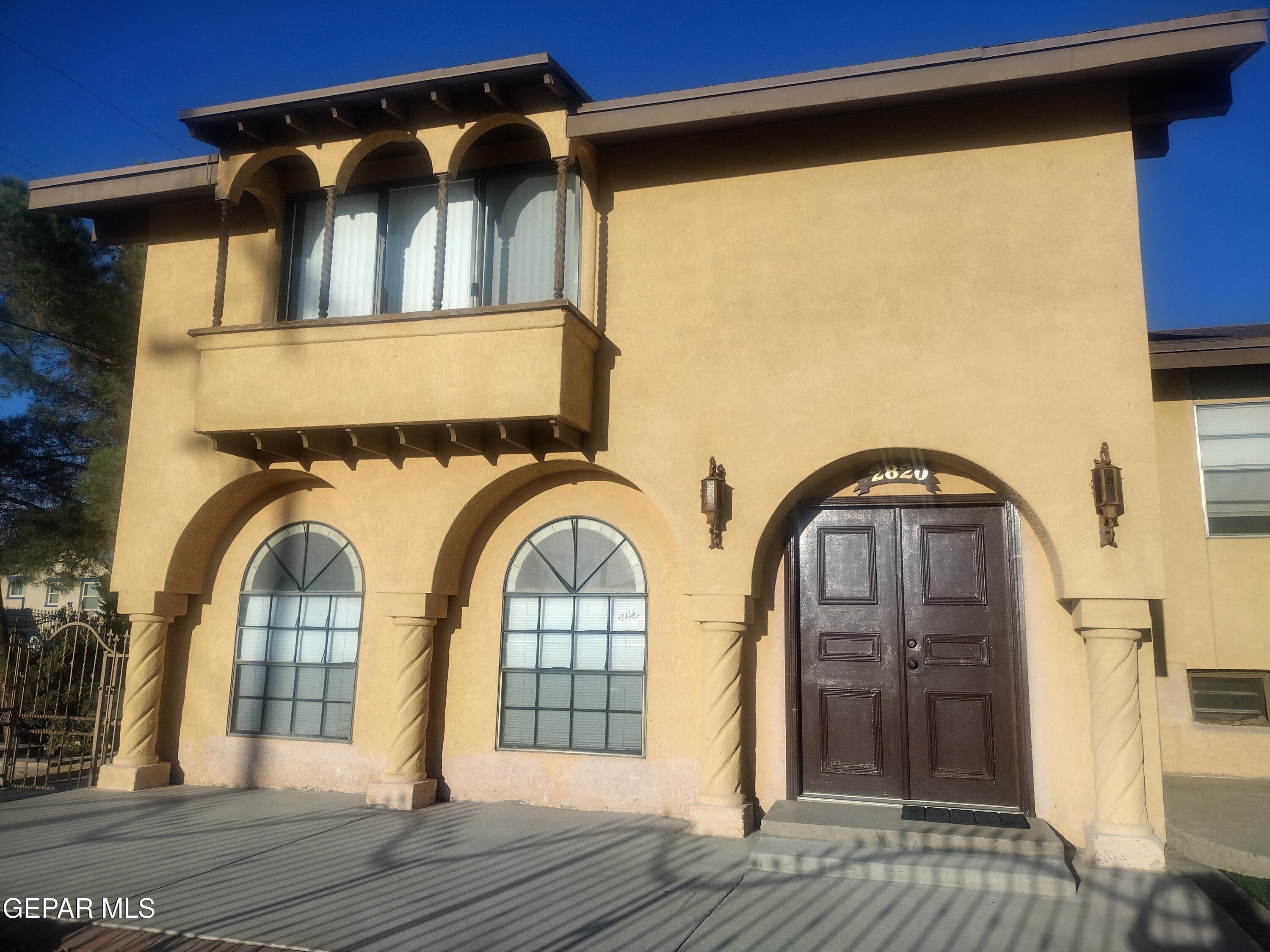 a view of front door of house