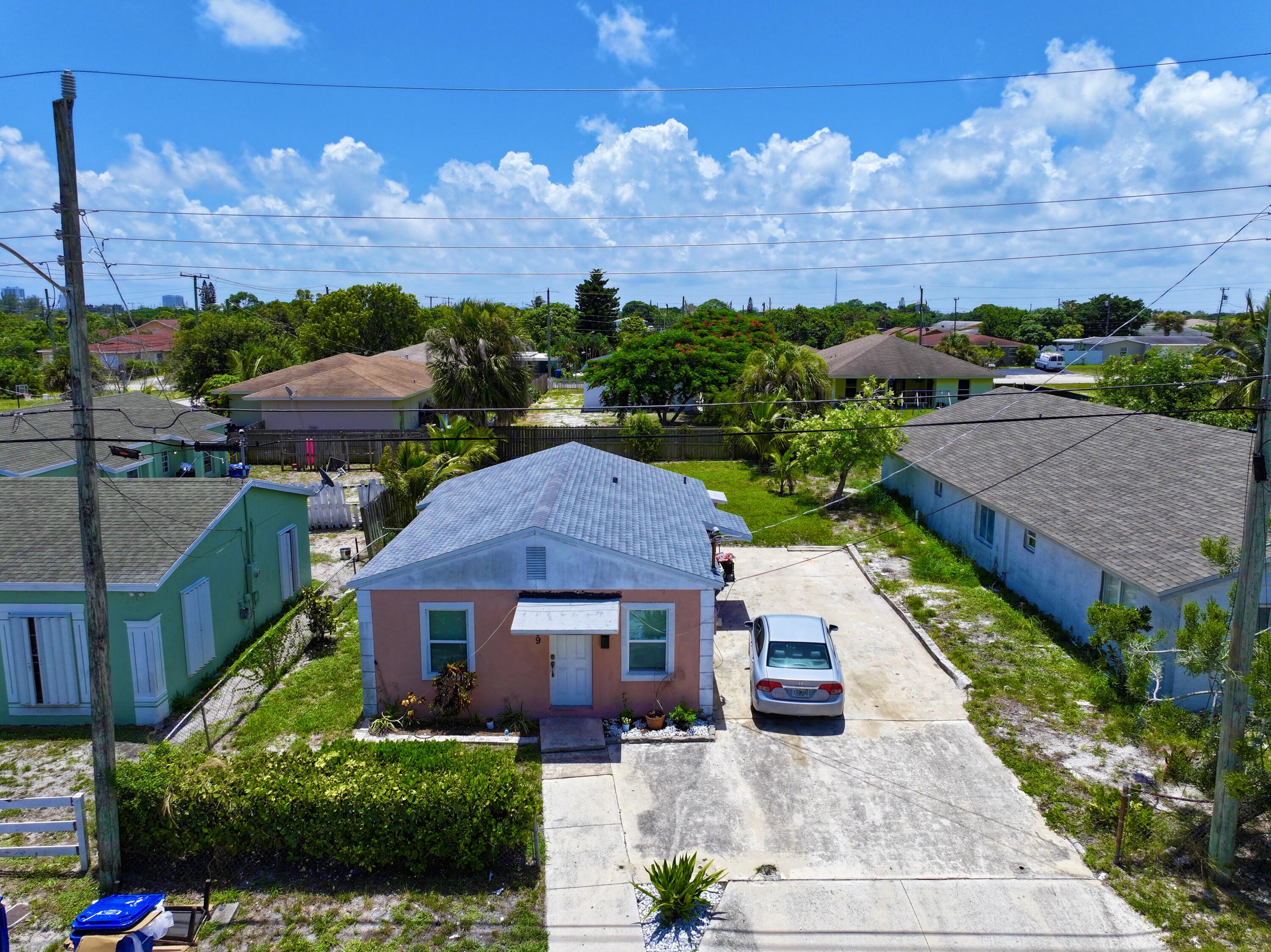 an aerial view of a house