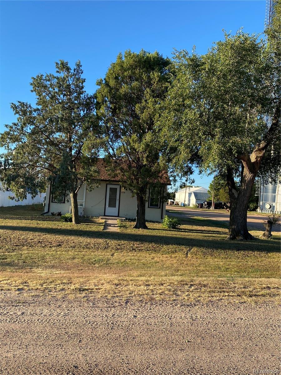 a house with trees in the background