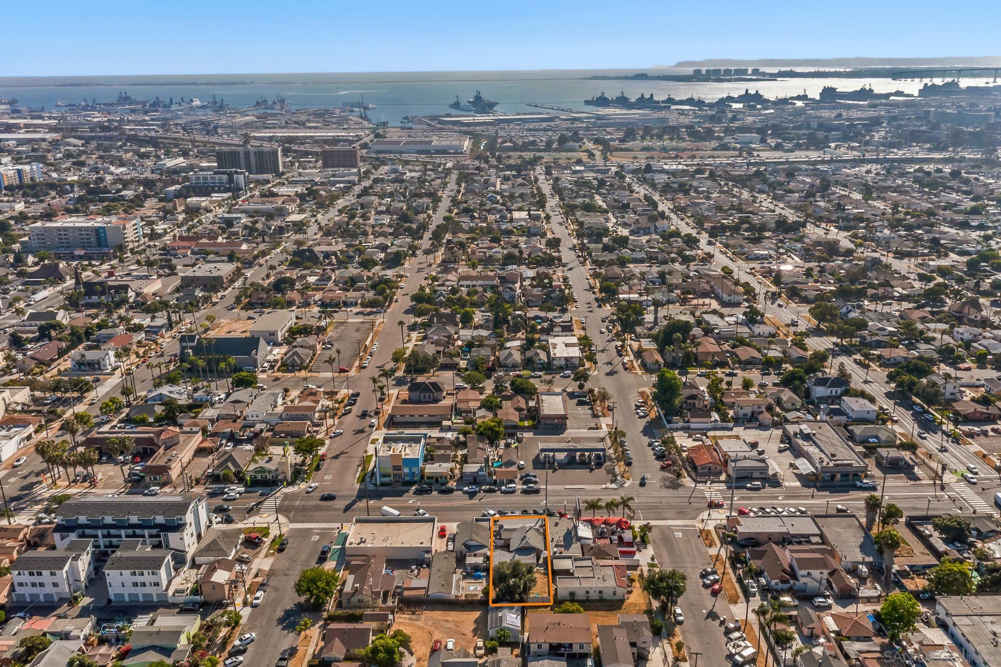 an aerial view of multiple house