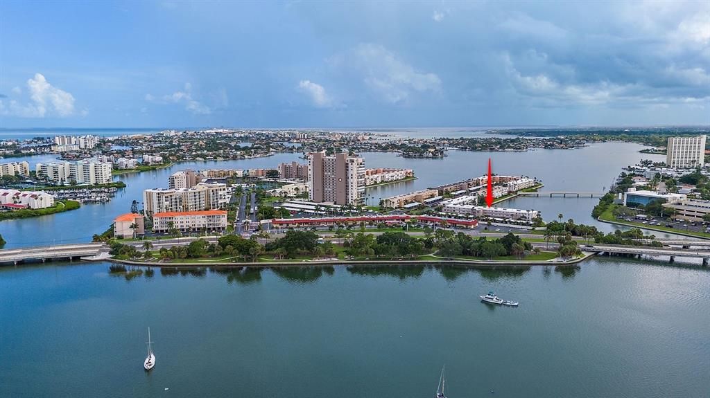 a view of a lake with houses