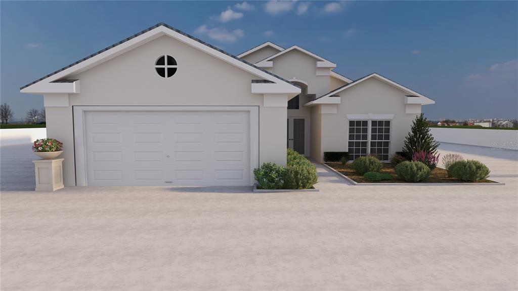 a view of entryway with garage