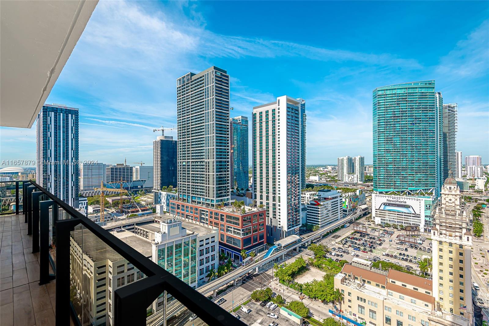 a city view from a balcony