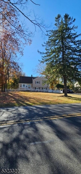 a view of yard with large trees