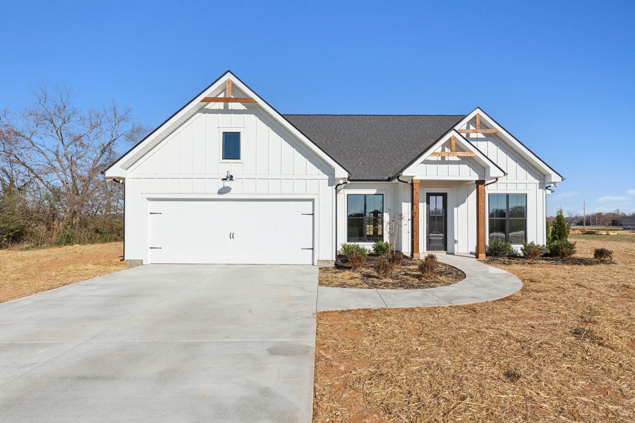 a front view of a house with entertaining space